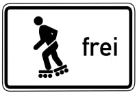 Zusatzzeichen Inlineskater frei